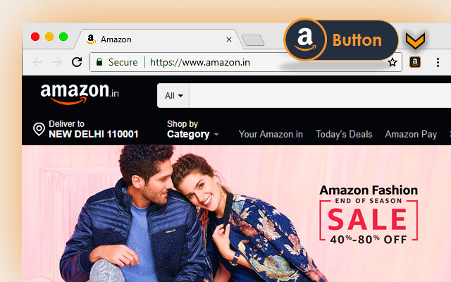 Amazon Button Shop faster, Save bigger!  from Chrome web store to be run with OffiDocs Chromium online