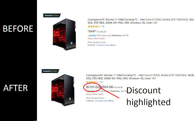 Amazon Discounts Helper  from Chrome web store to be run with OffiDocs Chromium online