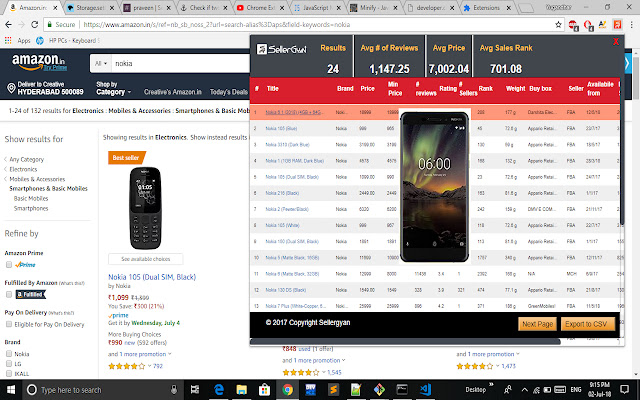 Amazon Product Research Tool di Sellergyan dal Chrome Web Store da eseguire con OffiDocs Chromium online