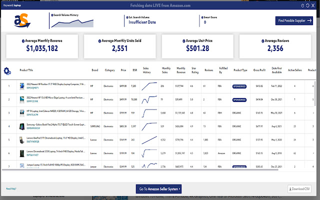 Amazon Seller System Product Scanner  from Chrome web store to be run with OffiDocs Chromium online