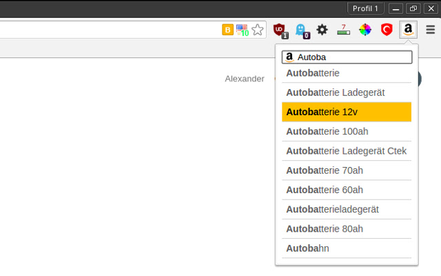 Amazonsuche über die Leiste oder Rechtsklick  from Chrome web store to be run with OffiDocs Chromium online