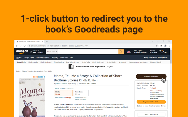 Amazon to Goodreads Navigator  from Chrome web store to be run with OffiDocs Chromium online