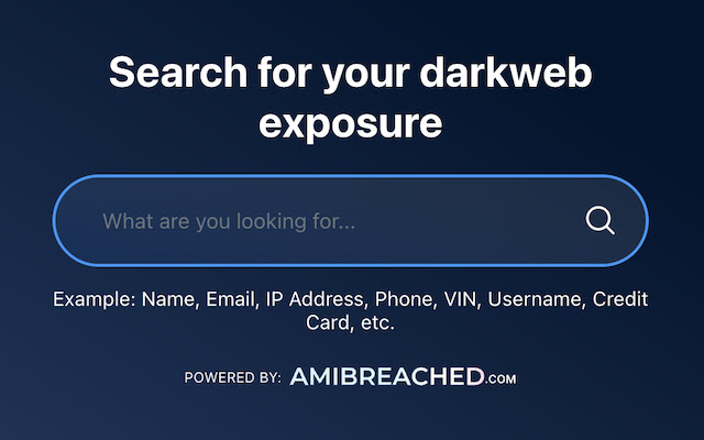 AmIBreached Search  from Chrome web store to be run with OffiDocs Chromium online