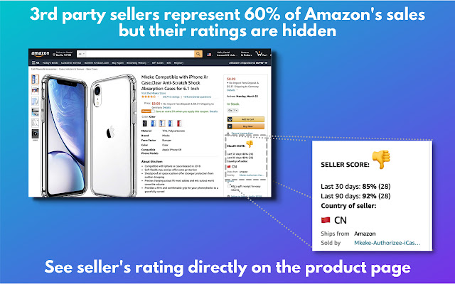 Amz 3rd party seller ratings  from Chrome web store to be run with OffiDocs Chromium online