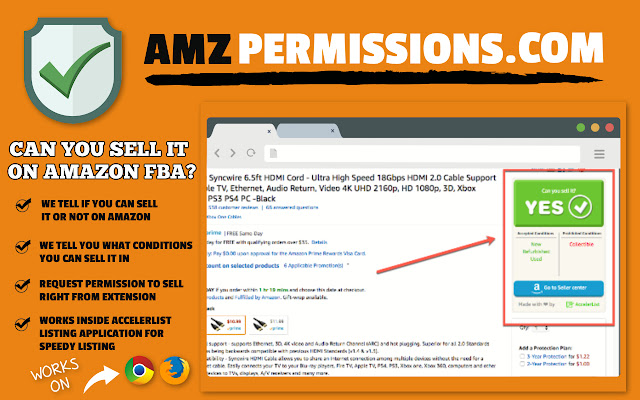 AMZpermissions  from Chrome web store to be run with OffiDocs Chromium online