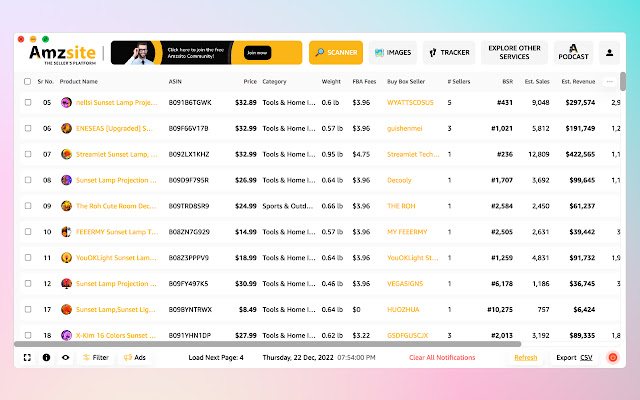 Amzsite: Amazon Product Research Software  from Chrome web store to be run with OffiDocs Chromium online