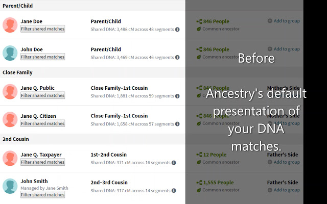 AncestryDNA Match Filter  from Chrome web store to be run with OffiDocs Chromium online