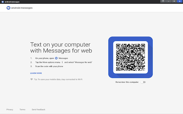 Android Messages For Web  from Chrome web store to be run with OffiDocs Chromium online