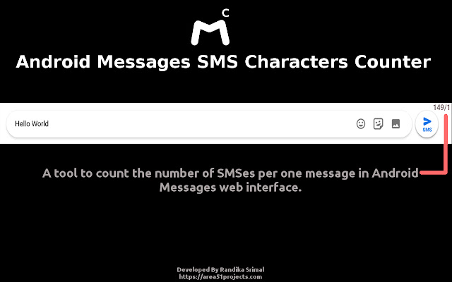 Android Messages SMS Counter  from Chrome web store to be run with OffiDocs Chromium online