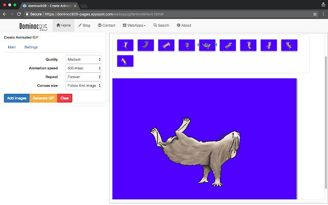 Animate Images  from Chrome web store to be run with OffiDocs Chromium online