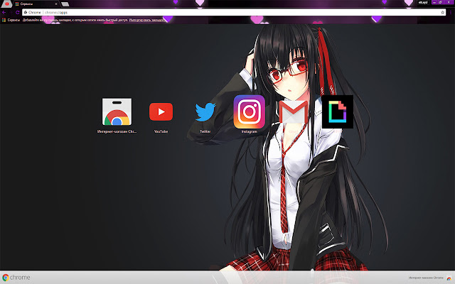 Anime Schoolgirl Big eyed Theme 1920X1080  from Chrome web store to be run with OffiDocs Chromium online