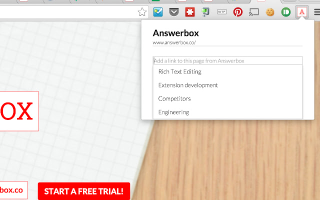 Answerbox  from Chrome web store to be run with OffiDocs Chromium online