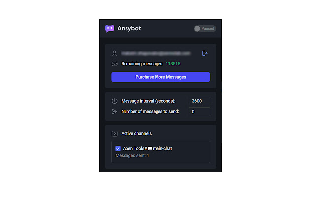 AnsyBot mengotomatiskan perataan Discord dengan AI dari toko web Chrome untuk dijalankan dengan OffiDocs Chromium online