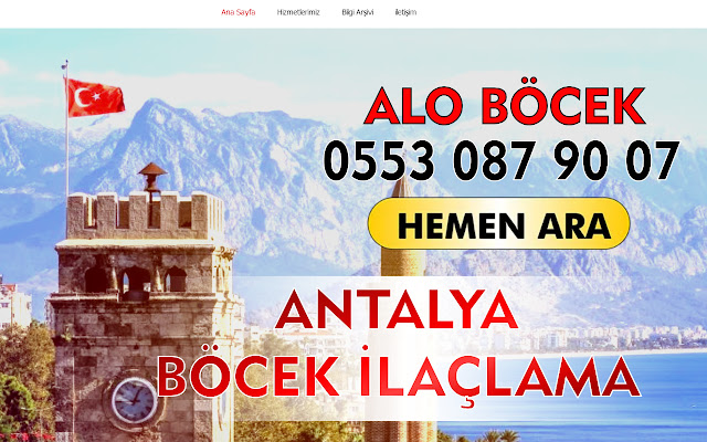 Antalya Böcek İlaçlama  from Chrome web store to be run with OffiDocs Chromium online