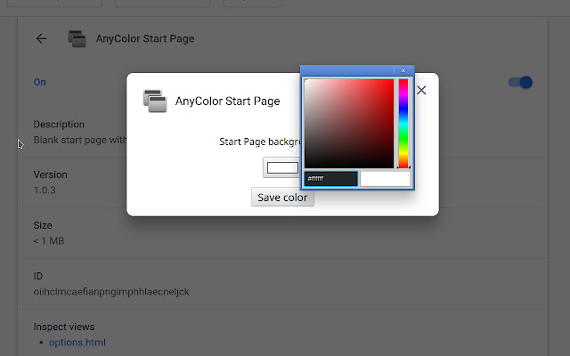 AnyColor Start Page  from Chrome web store to be run with OffiDocs Chromium online