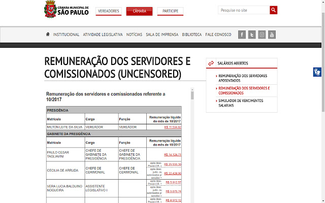 Aparecium Salários  from Chrome web store to be run with OffiDocs Chromium online