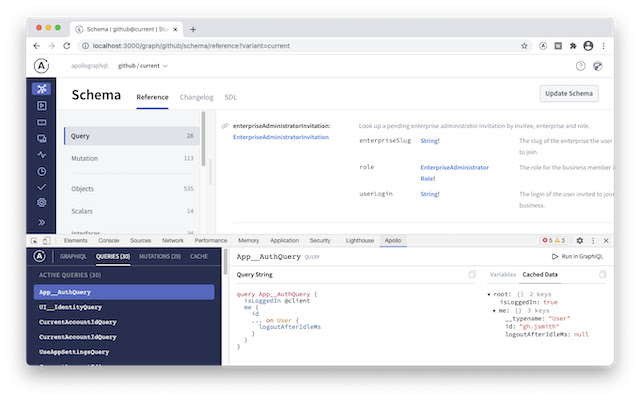 Apollo Client Devtools  from Chrome web store to be run with OffiDocs Chromium online