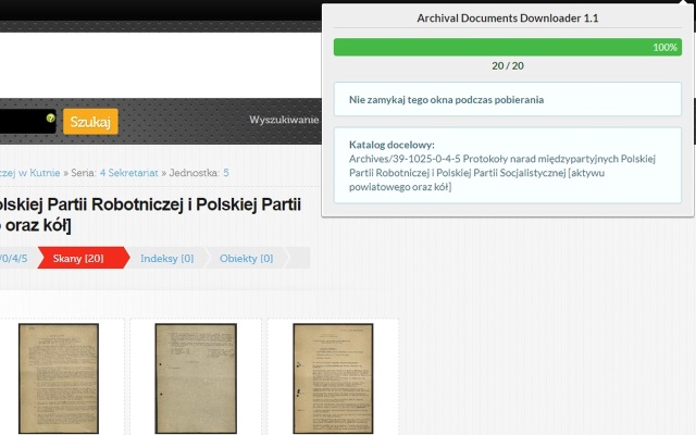 Archival Documents Downloader  from Chrome web store to be run with OffiDocs Chromium online