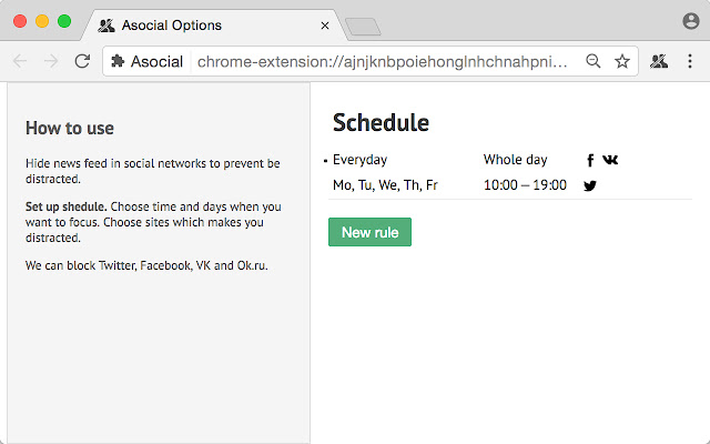 Asocial  from Chrome web store to be run with OffiDocs Chromium online