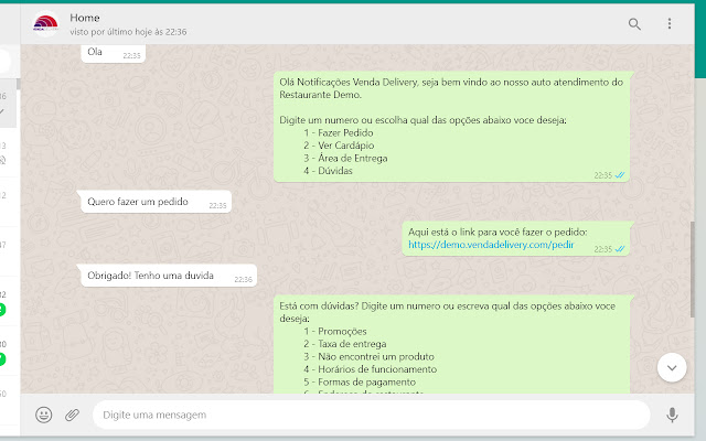 Atendimento Chatbot de WhatsApp para Hotel  from Chrome web store to be run with OffiDocs Chromium online