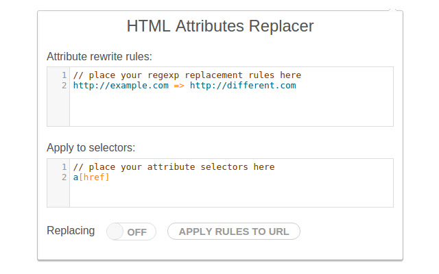 Attributes Replacer  from Chrome web store to be run with OffiDocs Chromium online