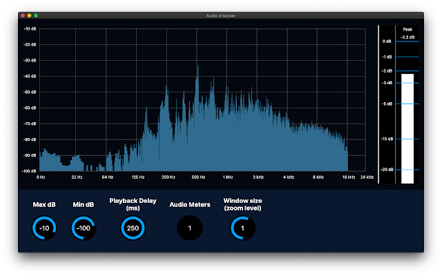 Audio Analyser Extension  from Chrome web store to be run with OffiDocs Chromium online