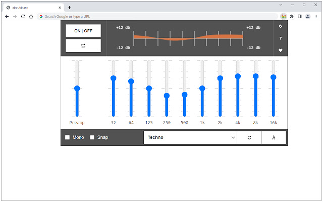 Audio Equalizer  from Chrome web store to be run with OffiDocs Chromium online