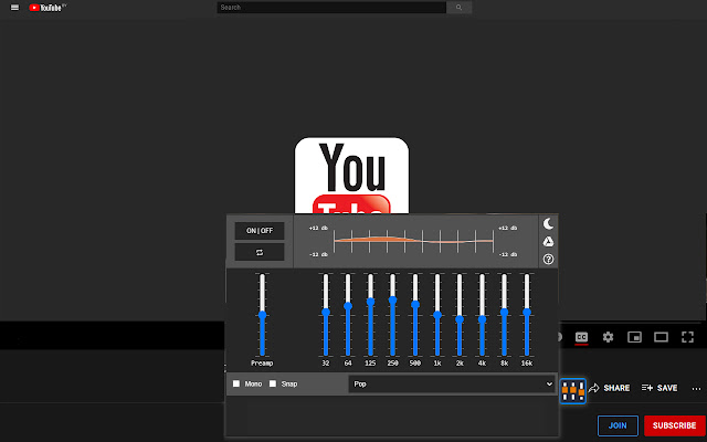 Audio Equalizer for Youtube™  from Chrome web store to be run with OffiDocs Chromium online