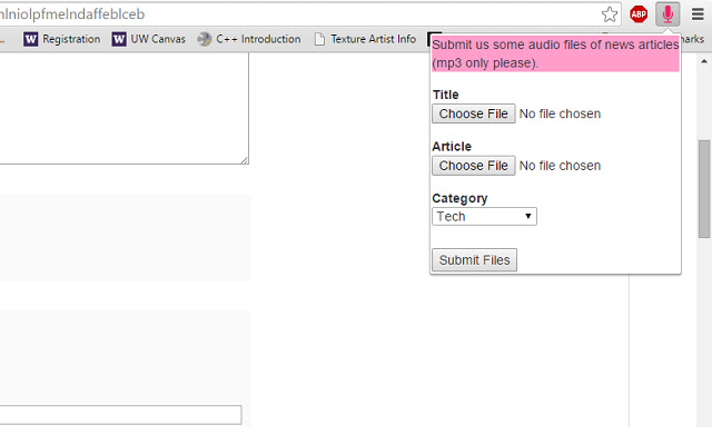 Audio News Submit  from Chrome web store to be run with OffiDocs Chromium online