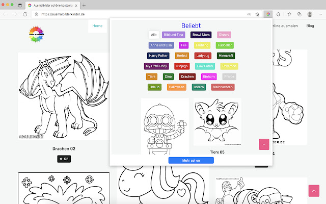 Ausmalbilder  from Chrome web store to be run with OffiDocs Chromium online
