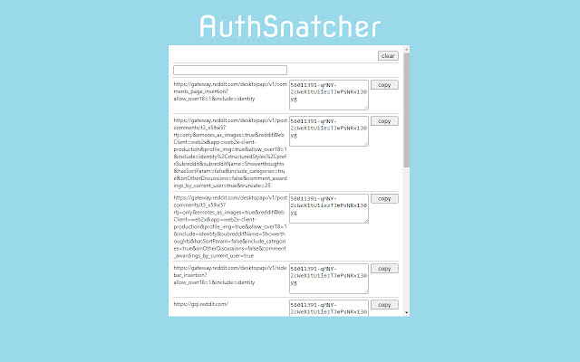 Auth Snatcher  from Chrome web store to be run with OffiDocs Chromium online