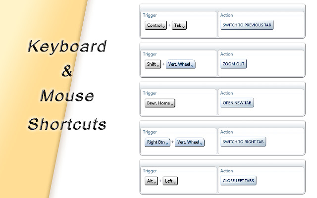 AutoControl: Keyboard shortcut, Mouse gesture  from Chrome web store to be run with OffiDocs Chromium online