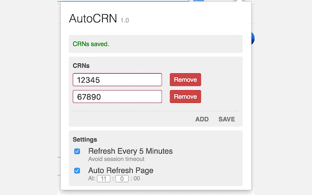 AutoCRN  from Chrome web store to be run with OffiDocs Chromium online