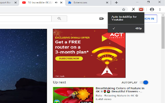 Auto lock480p for Youtube  from Chrome web store to be run with OffiDocs Chromium online