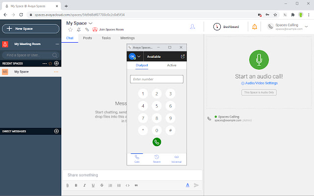 Avaya Spaces® Calling  from Chrome web store to be run with OffiDocs Chromium online