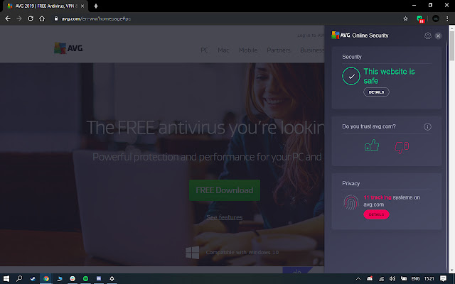 AVG Online Security  from Chrome web store to be run with OffiDocs Chromium online