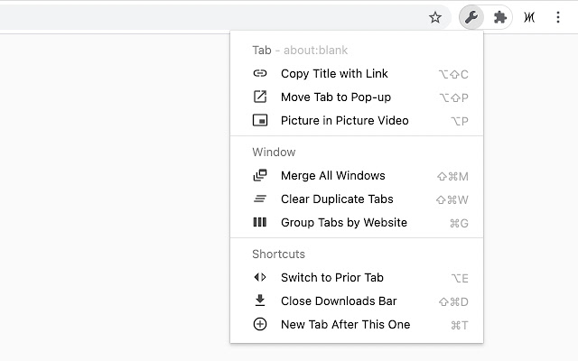 A Wrench Menu  from Chrome web store to be run with OffiDocs Chromium online