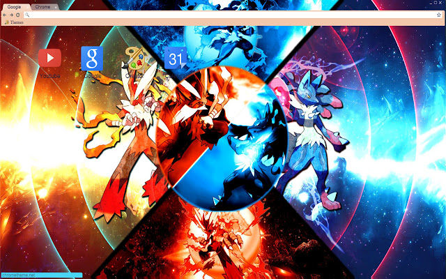 Awsome Blue/red Pokemon theme 1920x1080  from Chrome web store to be run with OffiDocs Chromium online