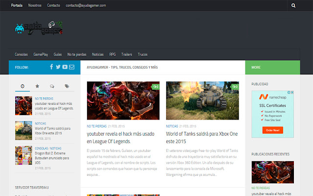 AyudaGamer.Com Noticias  from Chrome web store to be run with OffiDocs Chromium online