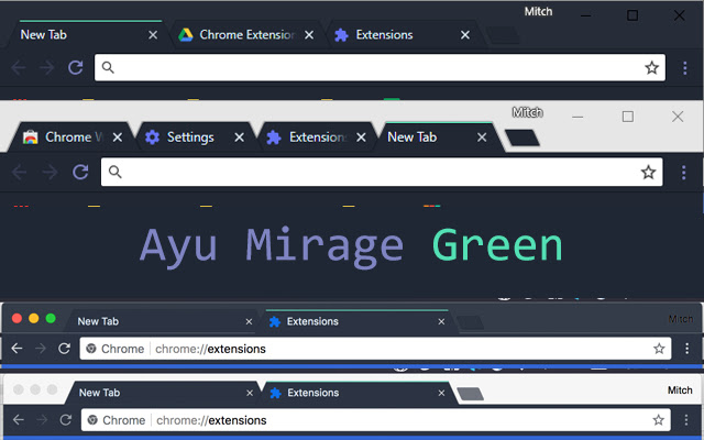 Ayu Mirage Green  from Chrome web store to be run with OffiDocs Chromium online