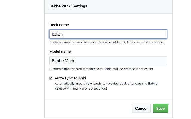 Babbel2Anki  from Chrome web store to be run with OffiDocs Chromium online