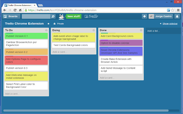 Background Colors Cards for Trello  from Chrome web store to be run with OffiDocs Chromium online