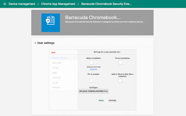 Barracuda Chromebook Security Extension  from Chrome web store to be run with OffiDocs Chromium online