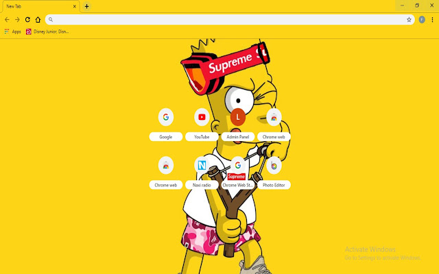 Bart Simpson Supreme Skin Theme  from Chrome web store to be run with OffiDocs Chromium online