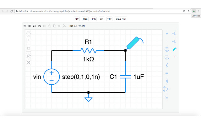 Basic Circuit Simulator  from Chrome web store to be run with OffiDocs Chromium online