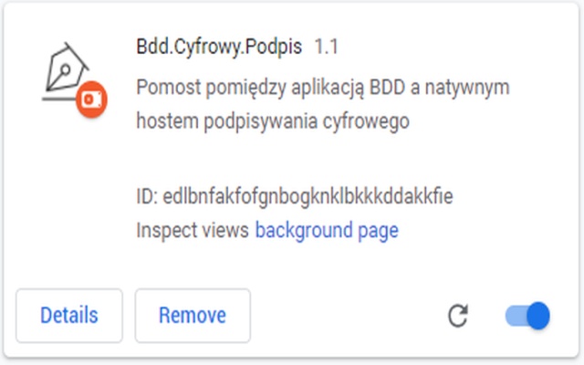 Bdd.Cyfrowy.Podpis  from Chrome web store to be run with OffiDocs Chromium online