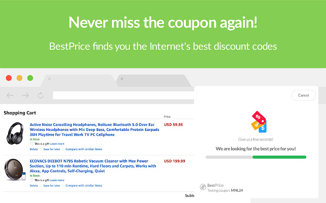 BestPrice Coupons, Promo Codes, and Deals  from Chrome web store to be run with OffiDocs Chromium online