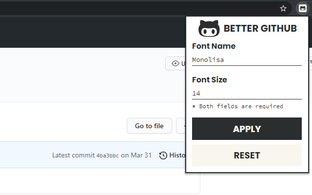 Better Github  from Chrome web store to be run with OffiDocs Chromium online