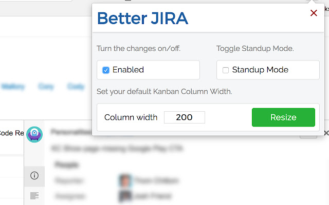 Better Jira  from Chrome web store to be run with OffiDocs Chromium online