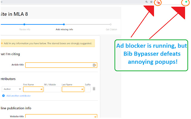 Bib Bypasser  from Chrome web store to be run with OffiDocs Chromium online